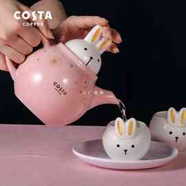 Q4Y4COSTA 陶瓷茶水分离茶壶泡茶具茶水壶可爱少女心英式送礼品盒