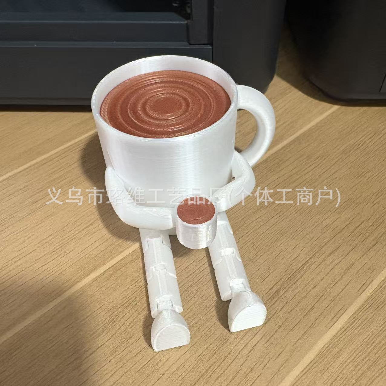 Impresión 3D de café compañero articulado escritorio muñeca taza de granos de café ángulo mini estatua amigo de café