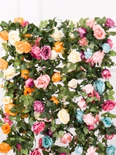 线遮挡管空调上的装饰花挂墙玫瑰花绢遮丑花藤蔓假花藤条塑料藤花