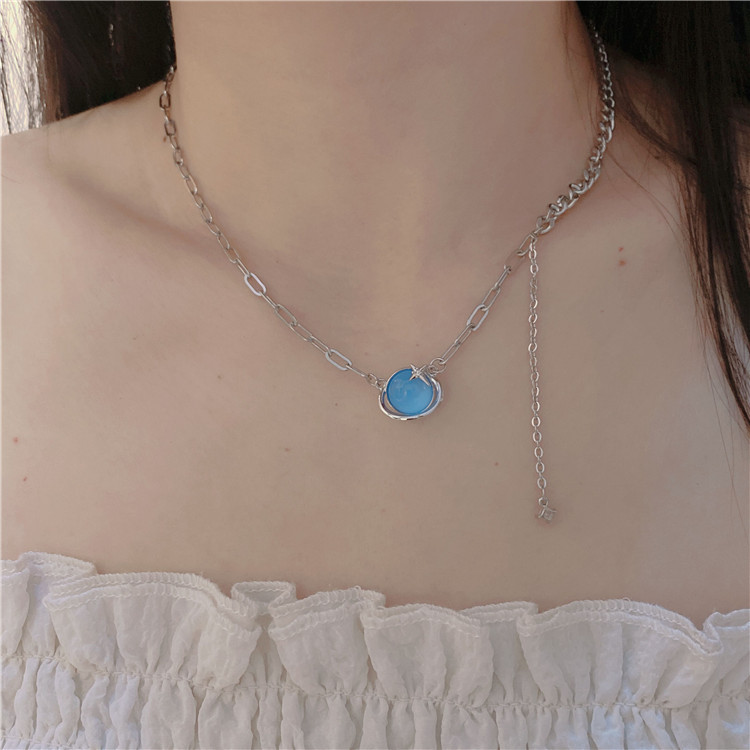 Fashion Heart Shape Titanium Steel Patchwork Pendant Necklace 1 Piece