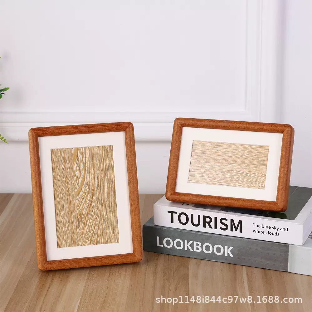 工厂直销黑胡桃木榫卯画框实木相框摆台照片木质相框