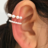 Ear clips solar-powered, zirconium from pearl, earrings, set, simple and elegant design, flowered, no pierced ears