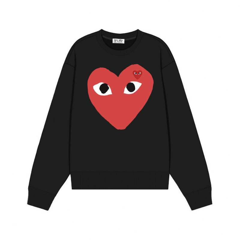 Comme des Garcons川久PLAY刺绣爱心秋冬季长袖圆领毛圈卫衣 男女|undefined