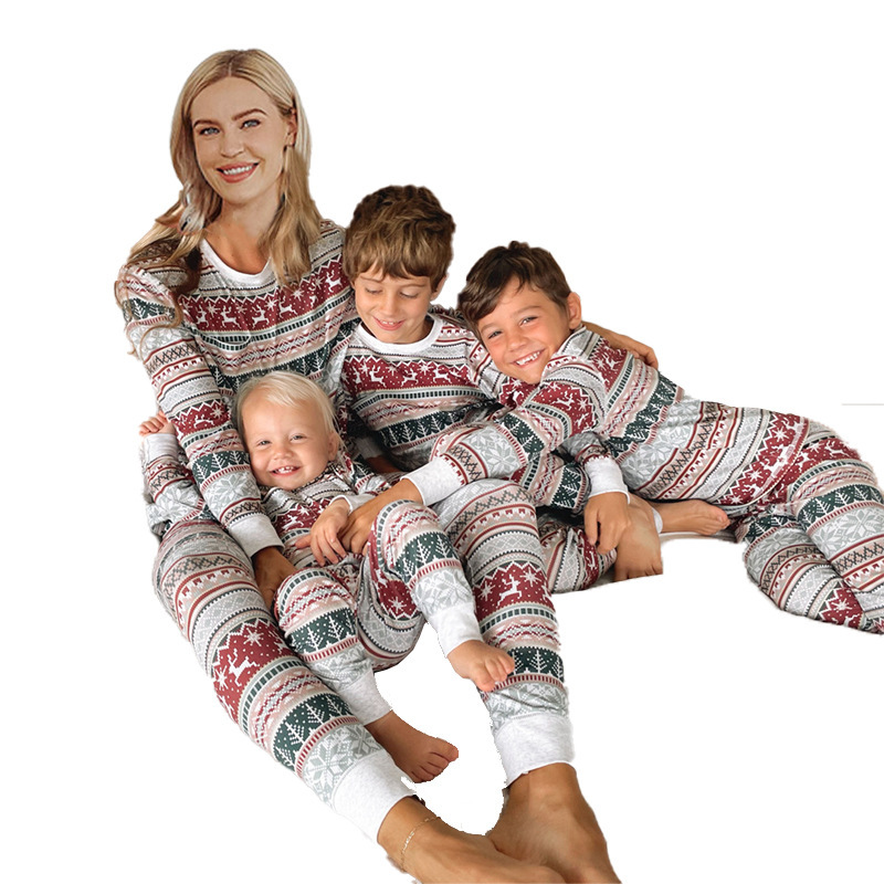 Cross-border European and American Amazon Christmas parent-child wear home wear family suit pajamas A017Q Cross-border European and American Amazon Christmas parent-child wear home wear family suit pajamas A017Q
