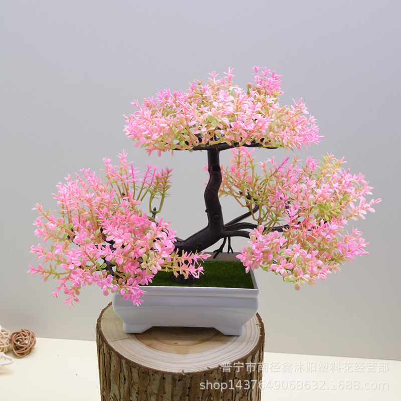 シミュレーション植物盆栽家庭装飾三叉小翠松盆栽テーブルテーブル寝室内造花セットアクセサリー|undefined
