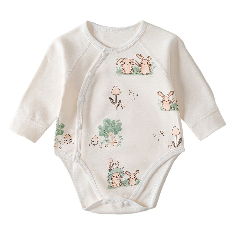 Ropa de pedo para bebé tipo A base otoño e invierno engrosado y relajante ropa para recién nacidos mameluco triangular de manga larga para mantener el calor