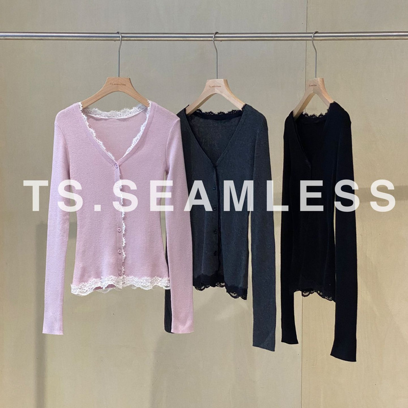 Ts.Seamless Fine Wool Lace Patchwork Knitted Cardigan N031 Ts.Seamless Fine Wool Lace Patchwork Knitted Cardigan N031