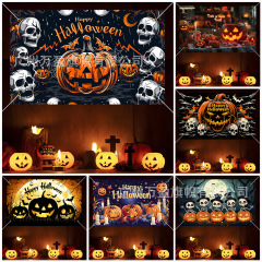 Amazonの新しいハロウィーンバナー工場卸売写真デザインハロウィーン装飾写真背景カーテン