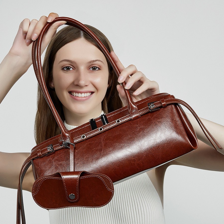 2026 New Baguette Underarm Bag For Women Retro Motorcycle Style Trendy Belt Decor Handbag Shoulder Bag - Thumbnail 4
