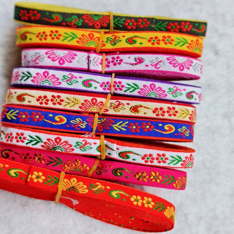 1公分少数民族花边辅料电脑提花镶边织带服装靠枕布贴凤尾服装diy