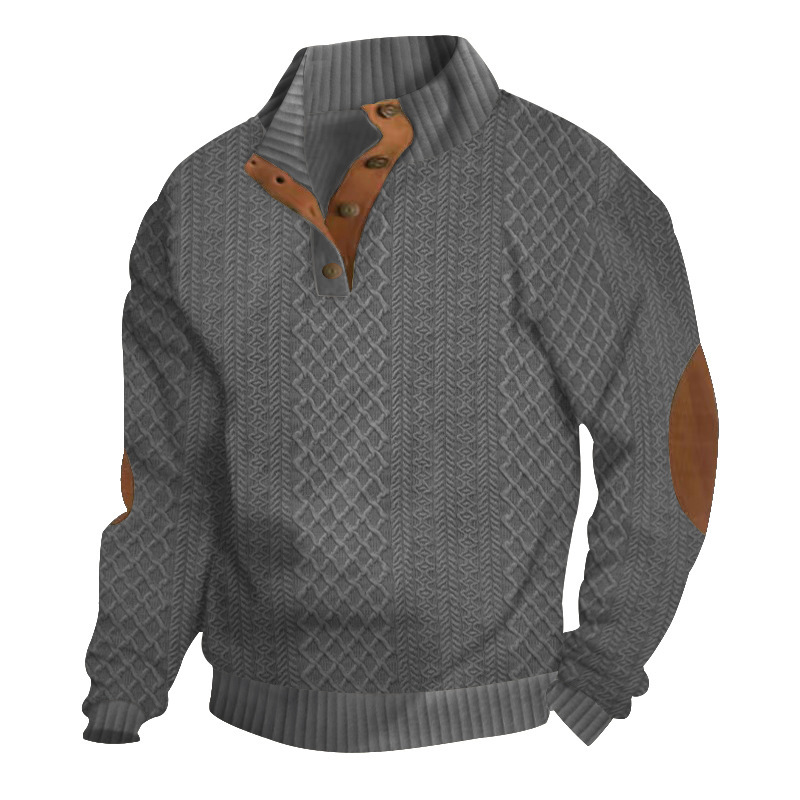 ​​Men's Casual Hoodie With Anime Embroidery - Stylish Streetwear Pullover, Soft & Comfortable Long Sleeve Sweatshirt​​_viptrois.com