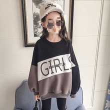 中长款女童卫衣春秋网红2022宽松洋气上衣韩版中大童新款儿童春装