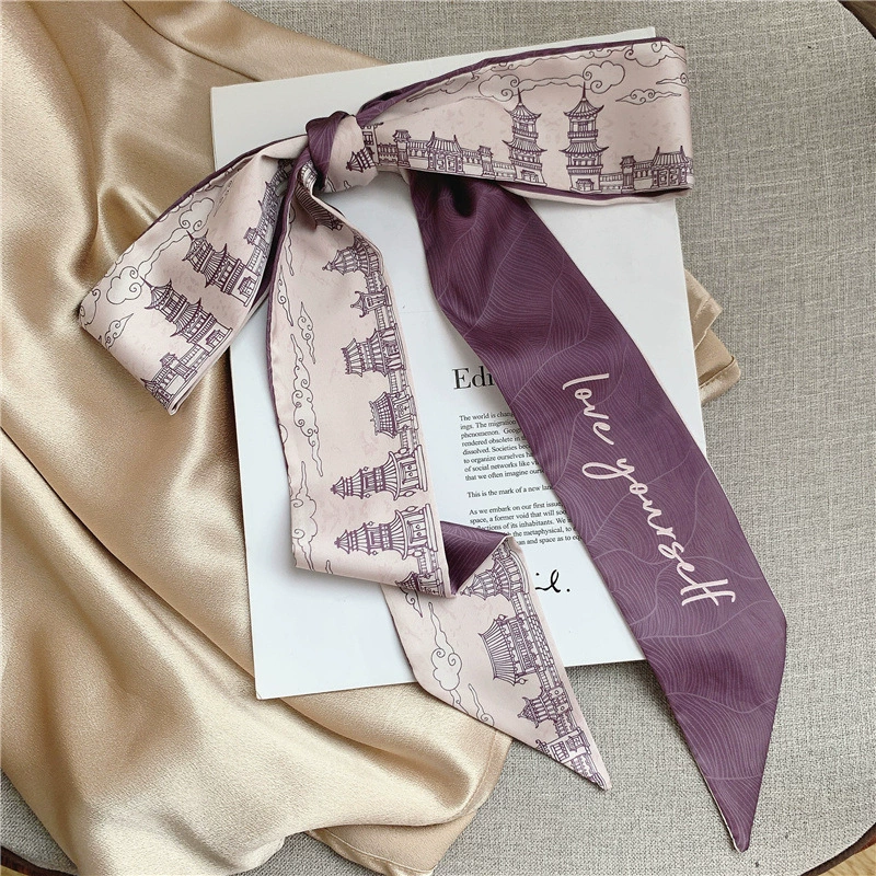Retro Hair Scarf Ribbon Bow, French-Style Headband Neckerchief, Universal Autumn, 9 Colors