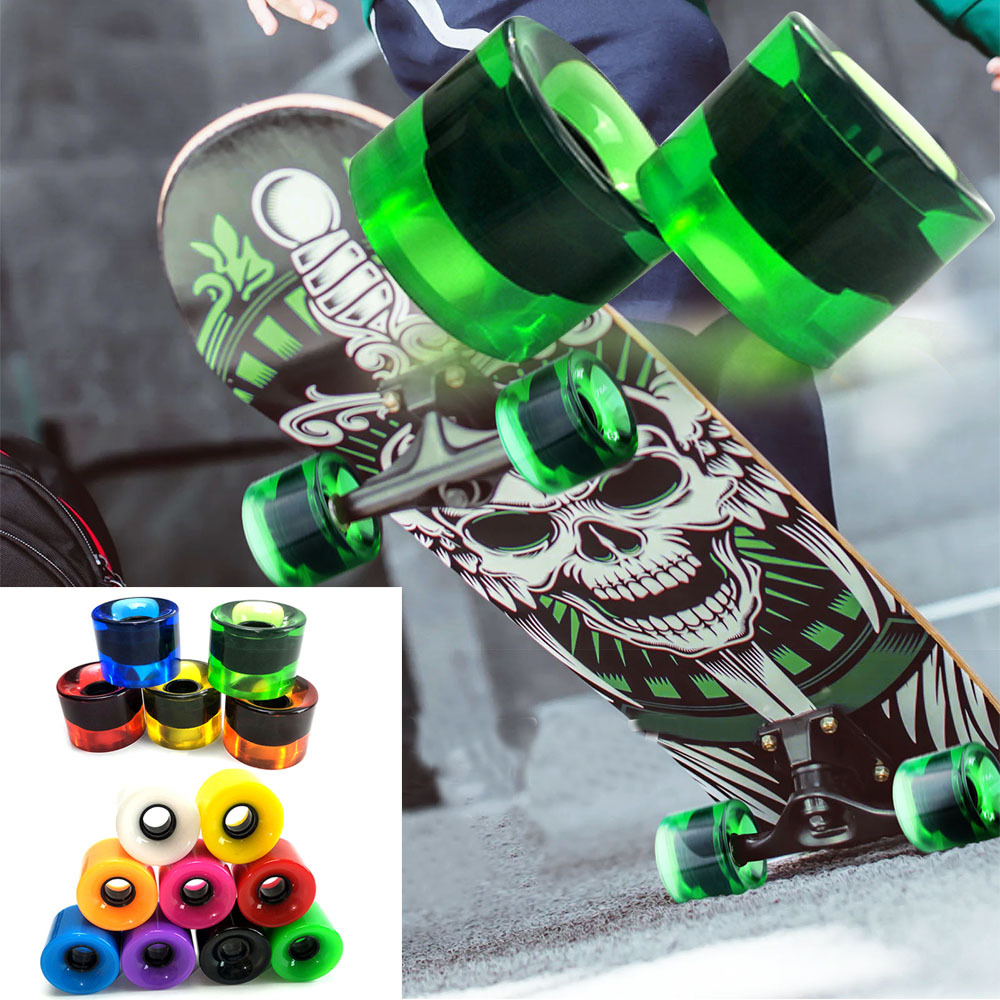 4PCs four-wheel skateboard 60x 45mm double rocker Pu wheel Street brush wheel shockproof fish plate wheel modification plate