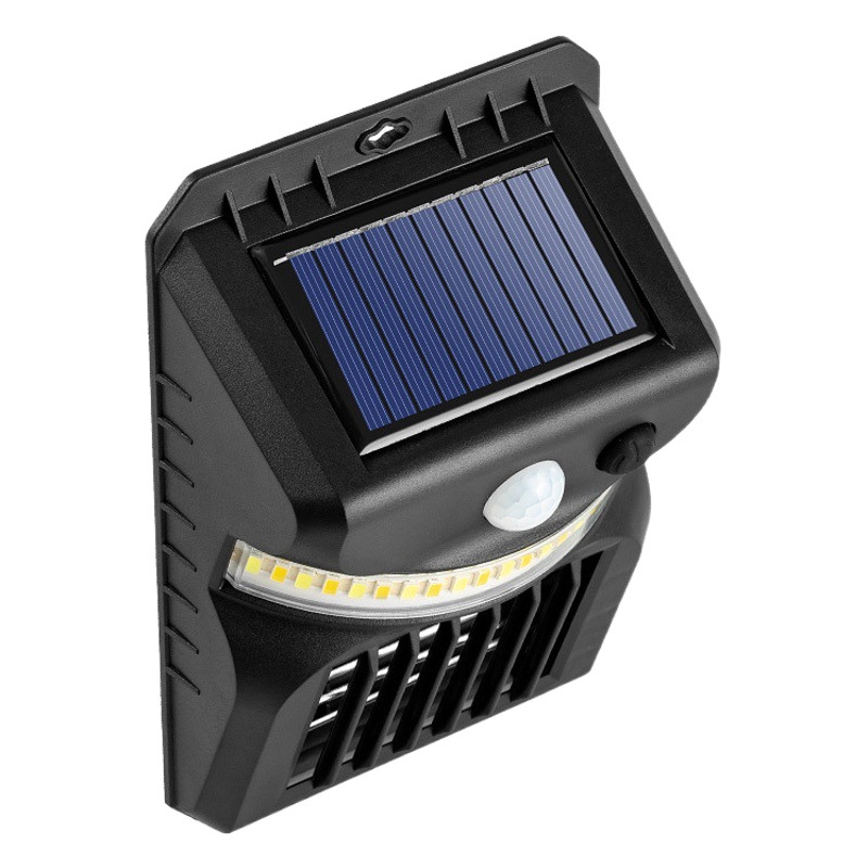 Lámpara solar LED de pared para exteriores con sensor inteligente de movimiento humano, ideal para patios y exteriores.