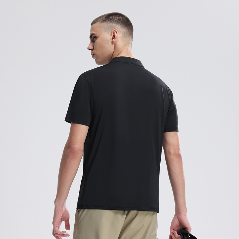 2025 nuevo medio cremallera de manga corta hombre alto elástico profesional ropa de secado rápido correr ropa de ejercicios camiseta deportiva casual hombre