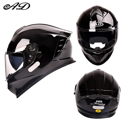 Motorcycle Safety Supplies — and Women, Universal for All Seasons - agate-black-3cdot-certified-transparent-mirror-m50-54-head-circumference