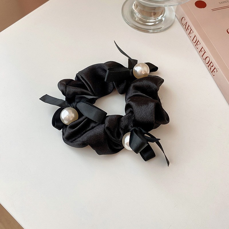 26# Hair Tie-Black-White Pearl