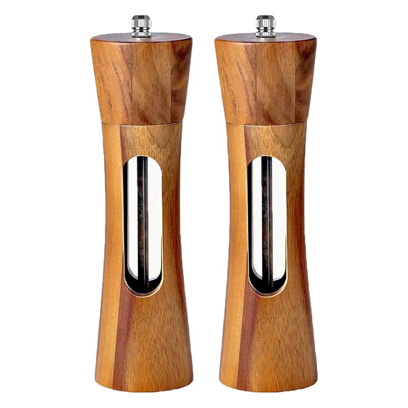 Acrylic pepper mill household sea salt pepper grinder pagoda pepper mill wooden kitchen pepper mill