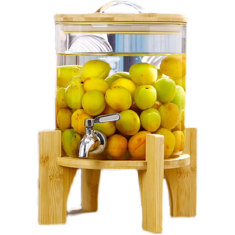 Large capacity cold kettle cola beverage barrel sealed glass wine bottle juice barrel high temperature resistant beverage can with faucet 5