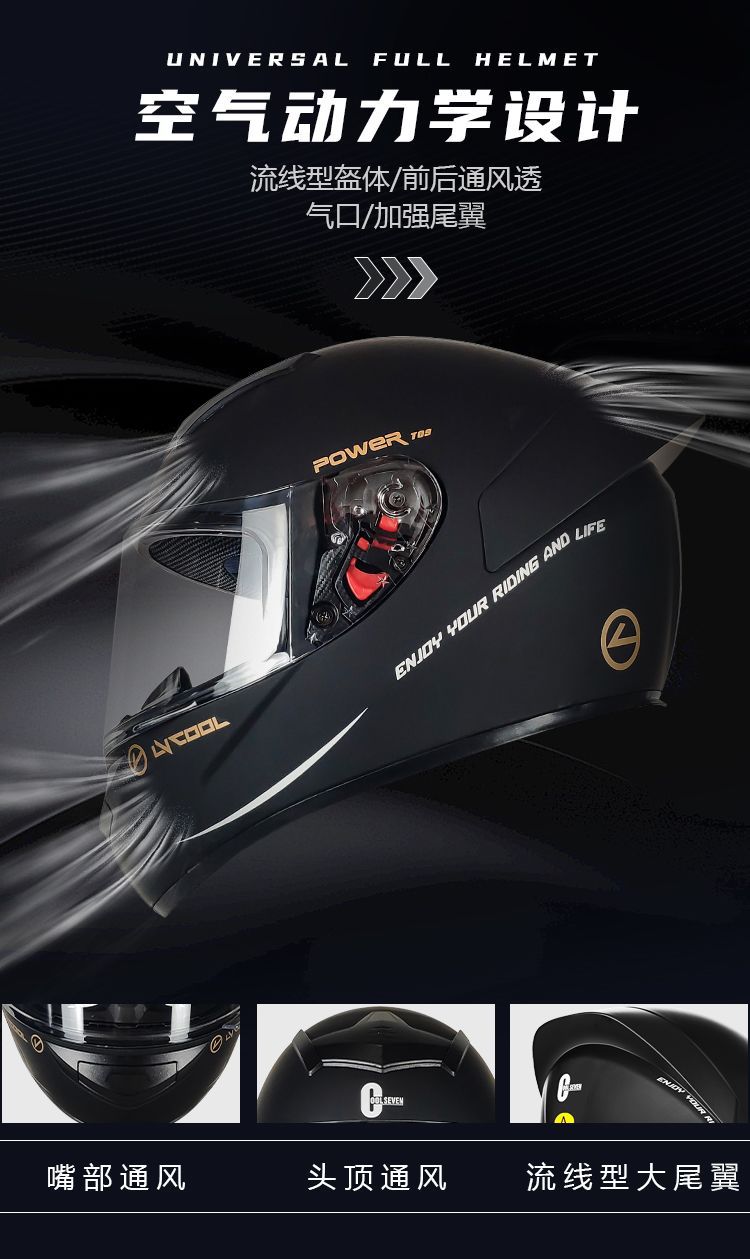 Certified Motorcycle Full Helmet, All Seasons, Universal