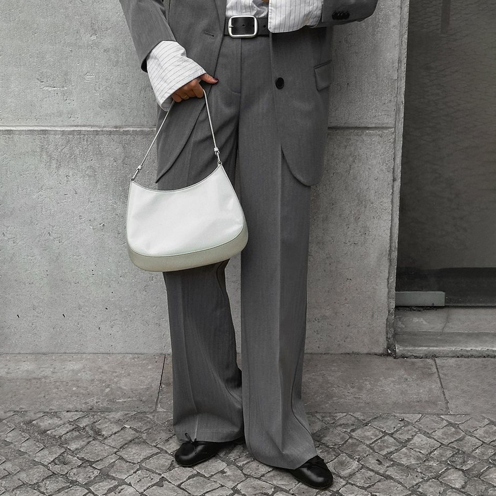 Pantalones de trajes de piernas anchas sueltas transfronterizas Europa y los Estados Unidos 2026 primavera y verano nuevo temperamento clásico recto pantalones de trajes de cintura alta image 6