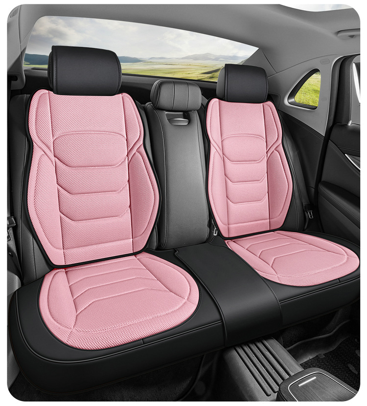 2026 New Model All-Season Universal Hot-pressed Leather with Honeycomb Mesh Multi-Piece Car Seat Cover Set