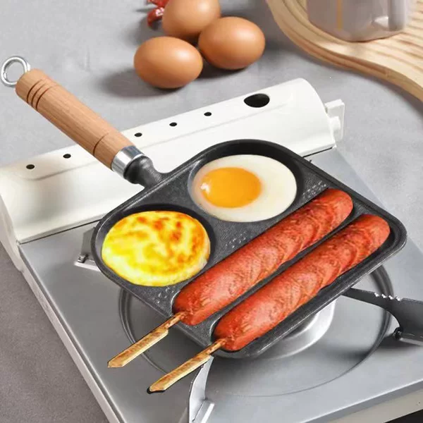Multifunctional Deepened Egg Frying Pan Egg Burger Pan Cast Iron Mold Egg Burger Maker Non-Coated Flat Pan
