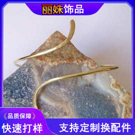 欧美简约不规则合金手镯时尚百搭冷淡风开口手镯不掉色女饰品首饰