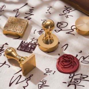 Engraved Ice Seal Solid Brass Wax Seal Stamp with Fine Craftsmanship, Custom Design Logo Wax Seal Sticker