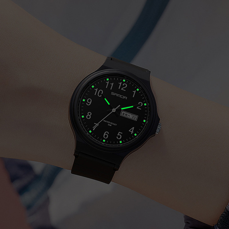 Sanda nuevo doble calendario electrónico de cuarzo reloj de mujer personalizado creativo hombres y mujeres 6060 reloj de una pieza al por mayor