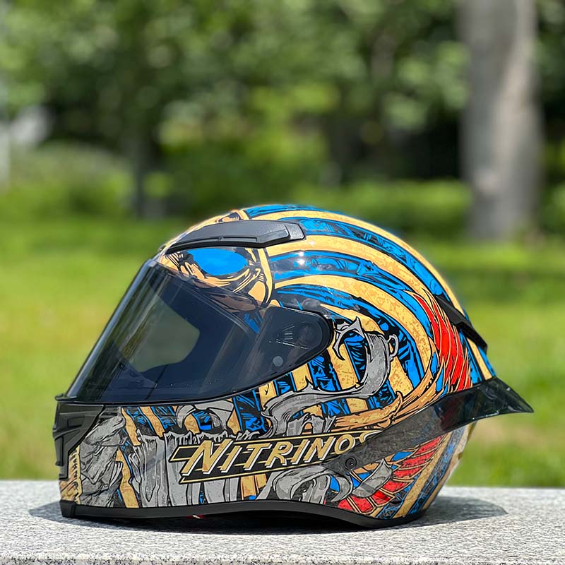 Motorcycle Helmet Personalized Snow House Style with Extended Spoiler