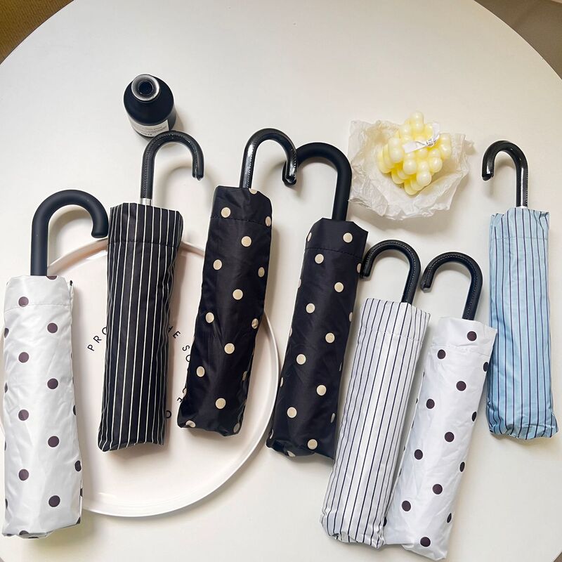 New Korean-Style Polka Dot Umbrella with Black Coating for Sun Protection, 70% off Fold Portable Umbrella with Curved Handle, Sunshade Umbrella, Customizable with Logo New Korean-Style Polka Dot Umbrella with Black Coating for Sun Protection, 70% off Fold Portable Umbrella with Curved Handle, Sunshade Umbrella, Customizable with Logo