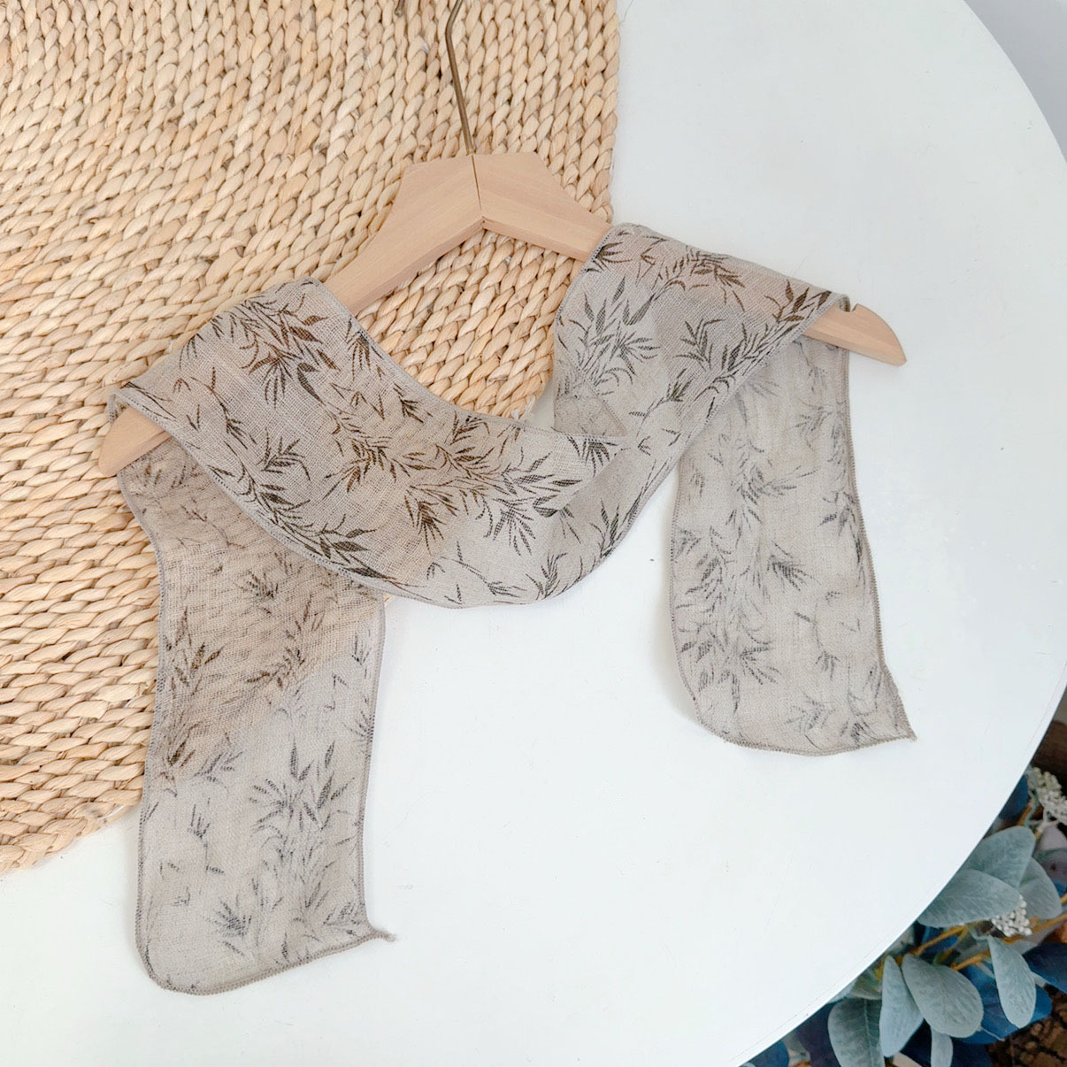 린넨 대나무 프린트---스카프 10*96cm