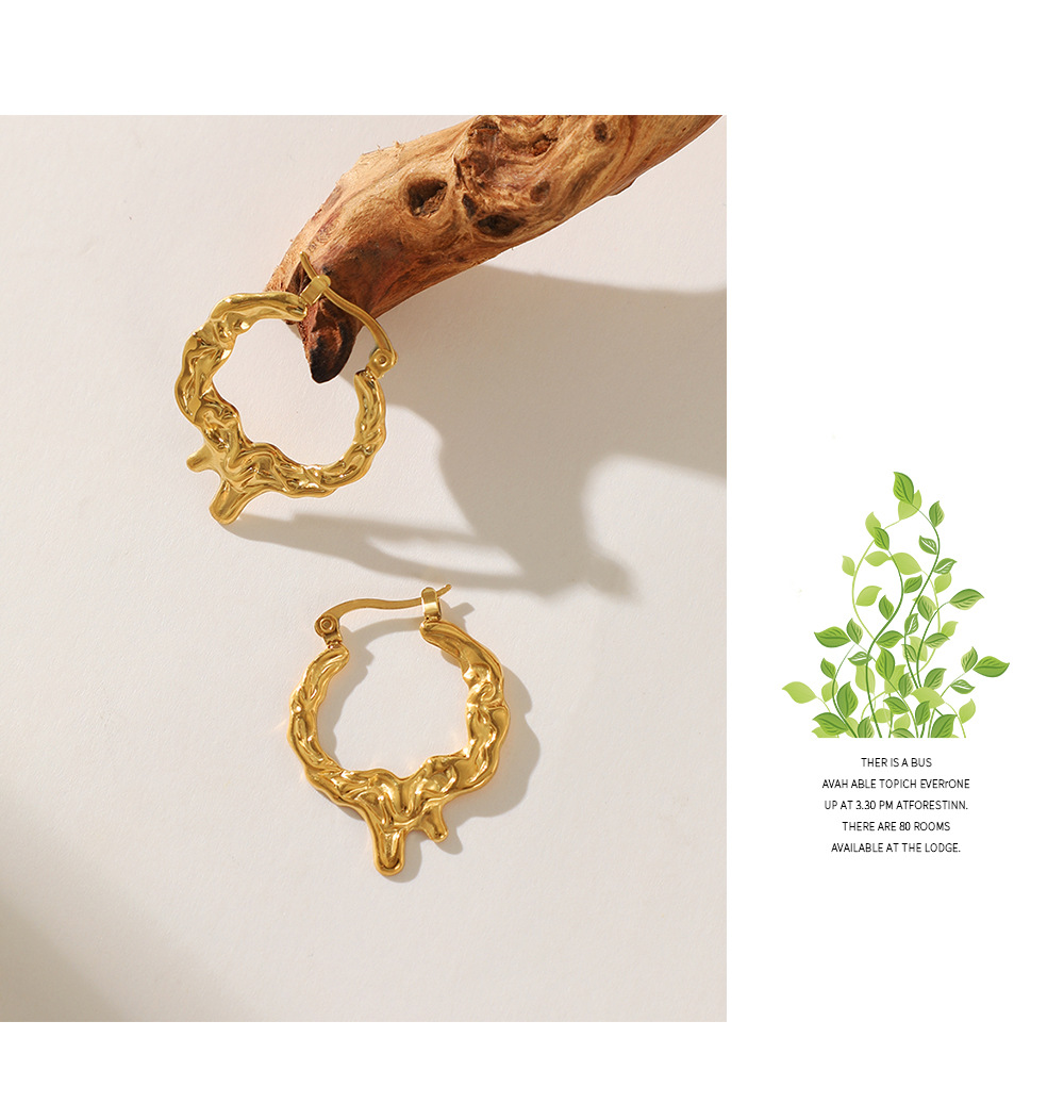 Daily Occasion 304 Stainless Steel Material 1 Pair Retro Geometric Plating 304 Stainless Steel Stainless Steel Earrings