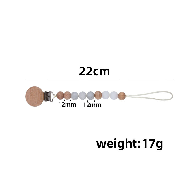 Nueva haya plana pezón clip bebé DIY creativo de silicona Beech perlas de juguete molar pezón cadena anti-Perdida cadena