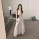 [WOW] Korean elegant embroidery lace vest large skirt romantic long skirt two-piece suit