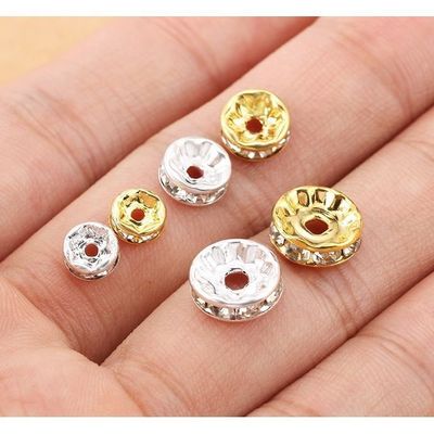 Diamond ring Diamond wheel Abacus Beads with Loose bead Hand string Septa Separated beads zircon Bracelet diy Necklace accessories