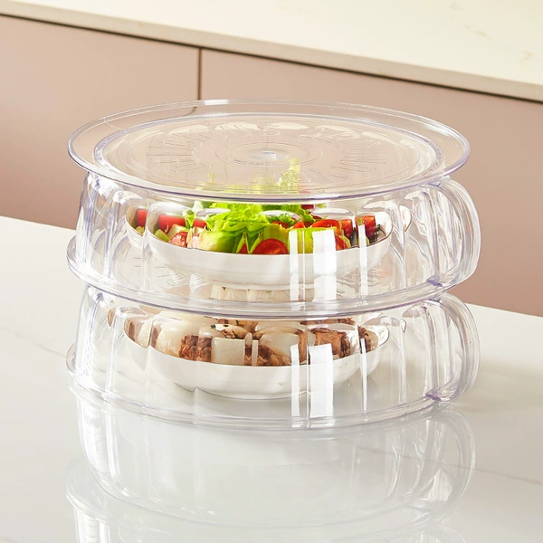 2 layers of stackable dish covers
