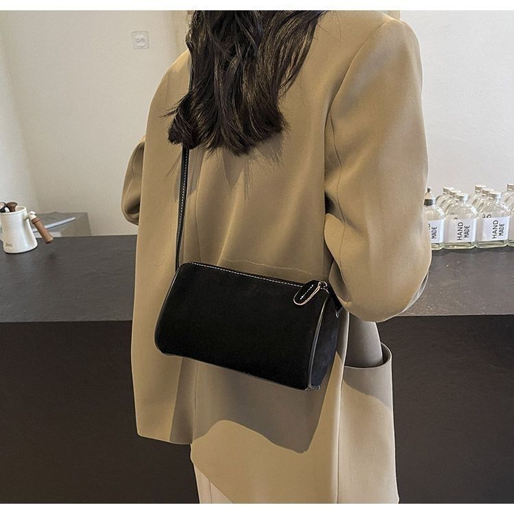 Bolsa feminina pequena, elegante e minimalista, com porta-canetas, em PU, estilo vintage, modelo 2025._voghion.com