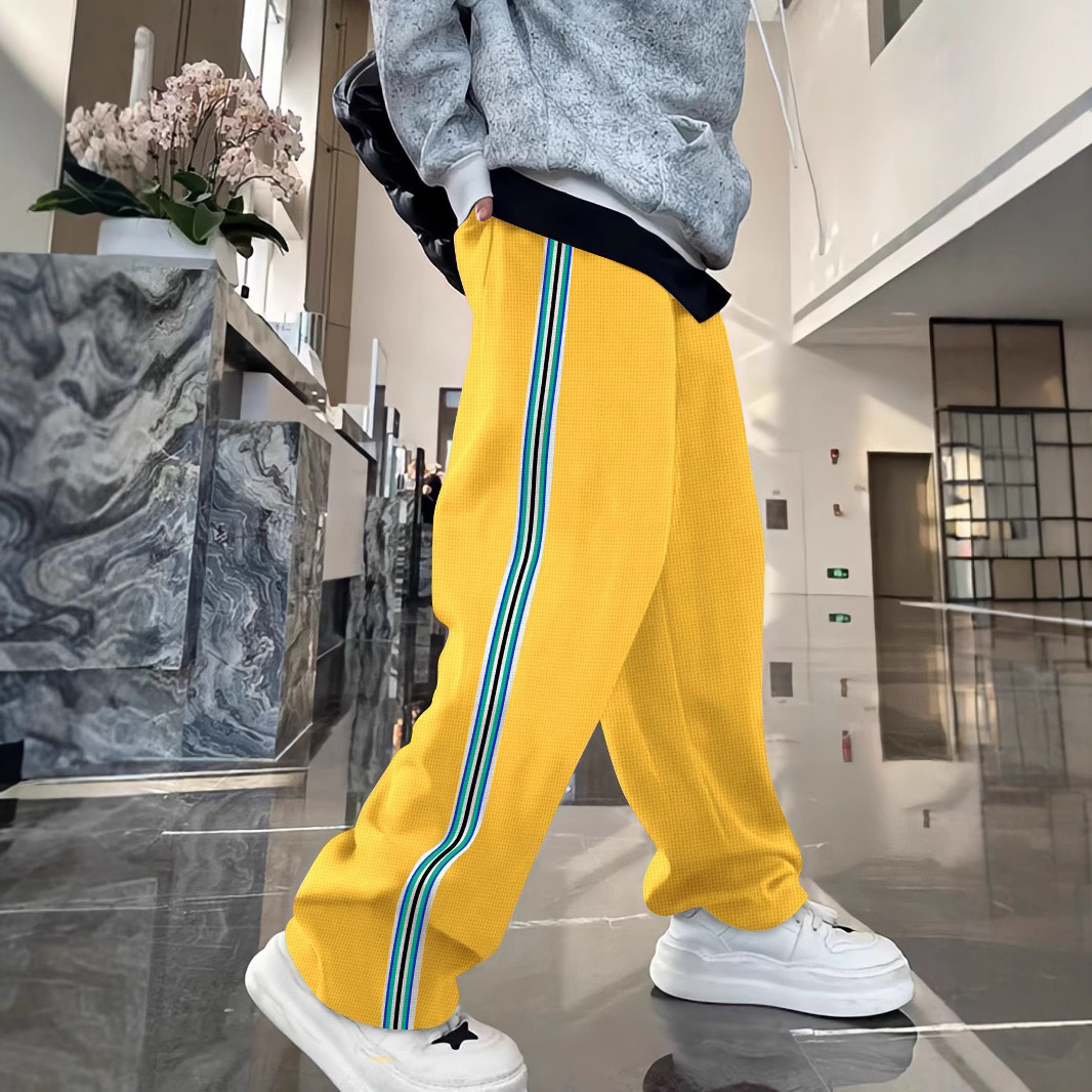 Amazon Foreign Trade Aliexpress European and American Spring and Autumn Men's Hip-Hop Striped Casual Sports Pants Trendy and Youthful