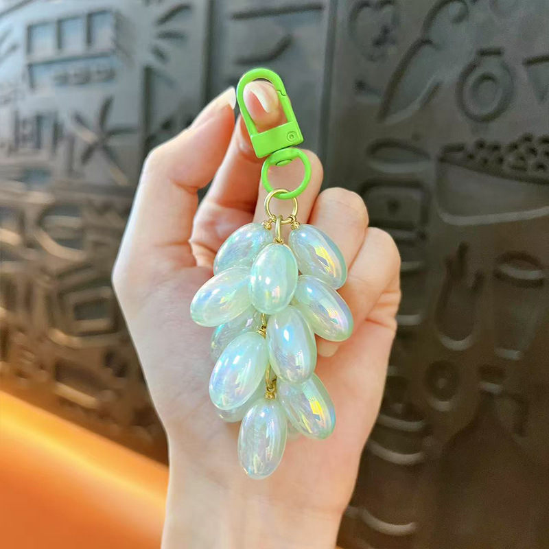 创意幻彩水晶葡萄钥匙扣精致可爱水果提子挂件包包配饰小礼品批发|undefined