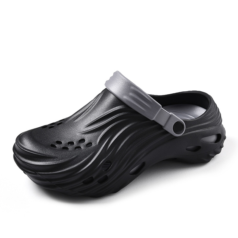 2025 verano nuevo estilo de los hombres para llevar zapatos con agujeros de doble uso, sandalias y zapatillas de playa de suela gruesa para parejas de verano