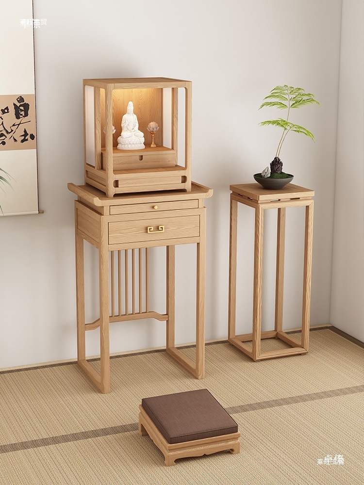 Small Altar Table for Home Use with Small Buddha Shrine, Incense Table, Offering Table, Buddha Table, Small Size Finished Product for Children