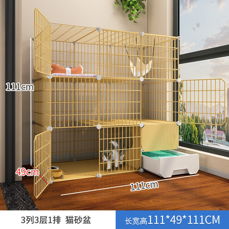 トイレ一体型猫ケージ 特価 3階建て 家庭用 屋内 特大フリースペース ペットヴィラ 猫ハウス|undefined