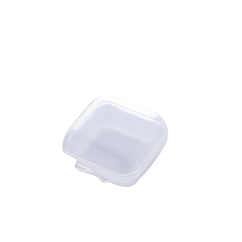 Anti-noise earplug box pp with lid small plastic box earplugs and earrings storage box transparent small square box mini plastic box