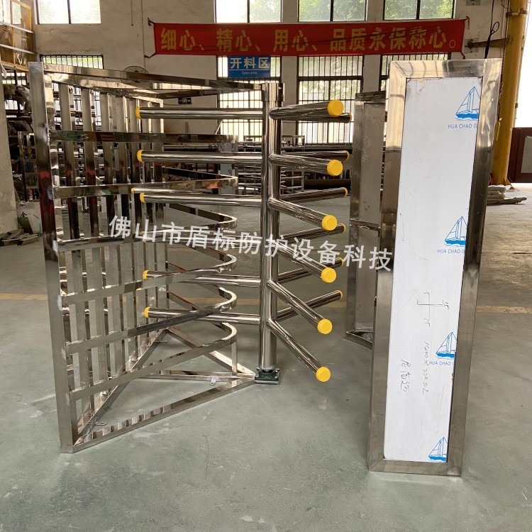 半高十字转闸车站小区旋转门 全高封闭不锈钢只进不出单向转匝门