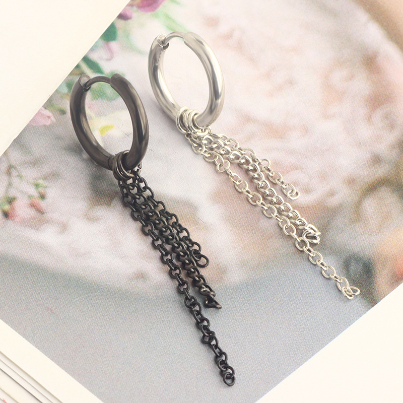 Black Series Punk Titanium Steel Ear Clip Ear Studs Fashion Korean Style Alien Earrings for Men Women detail image 29