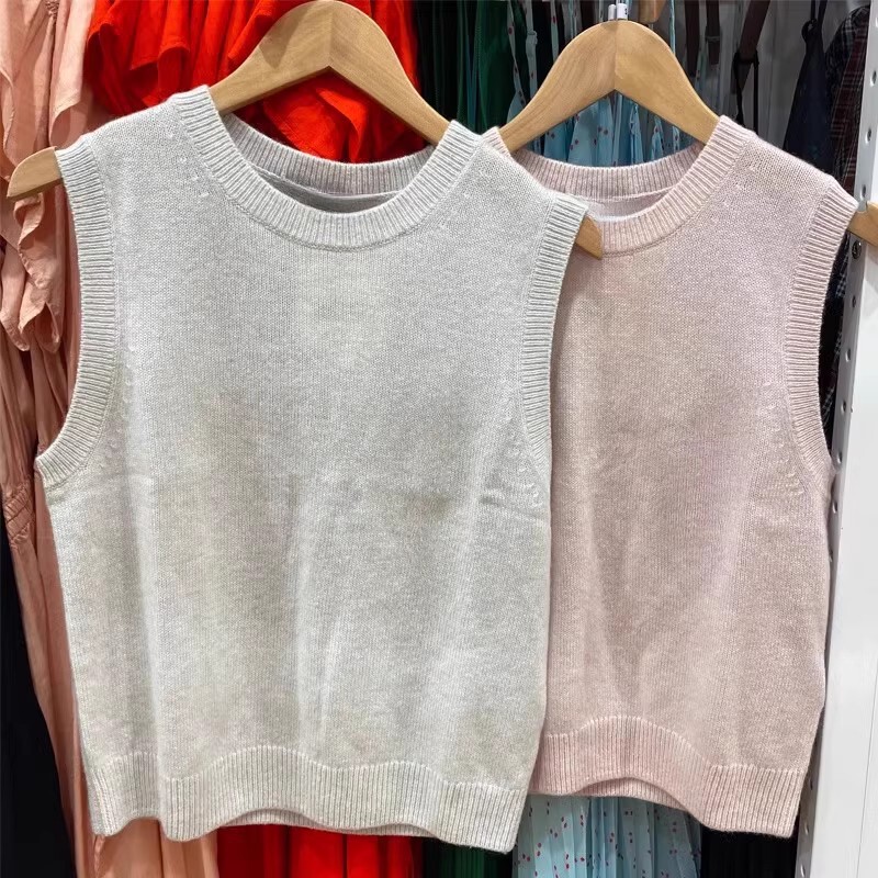 Women's Crewneck Knitted Short Vest/Pullover Vest Warm Top 2024 Autumn and Winter New SY472094 Women's Crewneck Knitted Short Vest/Pullover Vest Warm Top 2024 Autumn and Winter New SY472094