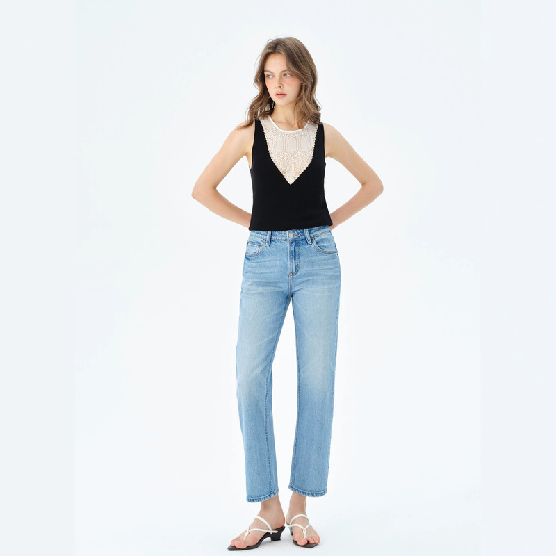 Mbb Micro-Elastic Thin Nine-Point Narrow Straight-Leg Jeans for Women, Summer Skin-Friendly Breathable Lycra Loose Slimming Pants Mbb Micro-Elastic Thin Nine-Point Narrow Straight-Leg Jeans for Women, Summer Skin-Friendly Breathable Lycra Loose Slimming Pants